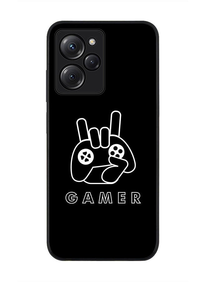 Stylizedd - Rugged Black edge case for Poco X5 Pro Slim fit Soft Case Flexible Rubber Edges Anti Drop TPU Gel Thin Cover - Gamer - Image 1