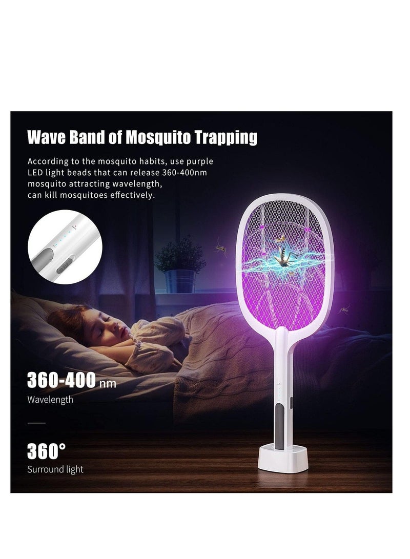 Earth Rated Mosquito Bats Racket Killer Five Nights Mosquito Killer Racket Rechargeable Handheld Electric Fly Swatter Mosquito Killer 15 Lavender (Multi)  - Image 2