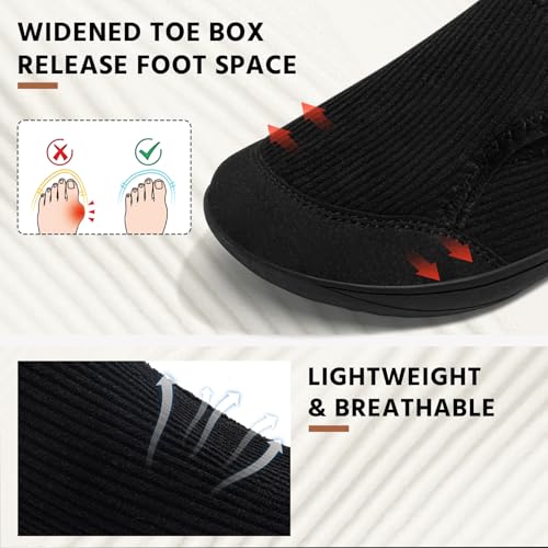 CJROSM Comfortable Wide Diabetic Shoes for Women MesBarefoot House Shoes Slippers for Women Indoor OutdoorAdjustable Zero Drop Edema Shoe for Neuropathy Breathable Nursing Shoe Wide Width Casual Sneakers - Image 3