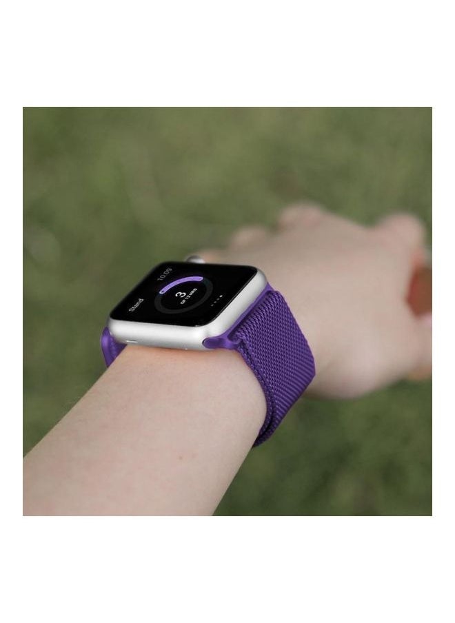 NIBEMINENT - Replacement Watch Band For Apple Series 7 45mm/6 & SE 5 4 44mm/3 2 1 42mm Bright Purple - Image 1