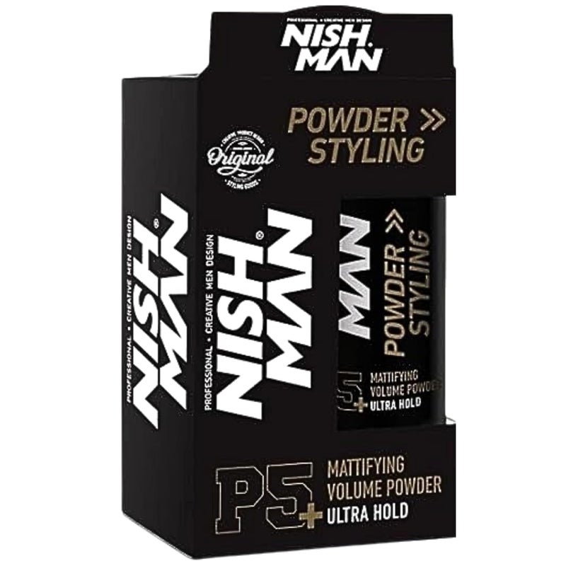 Nishman Mattifying Volume Powder Hair Wax 20gm P5 ULTRA HOLD Matte Finish 36 HRS Strong Hold Vegan Cruelty Free Hair Voluminizing Powder Wax Paraben Sulphate Free - Image 1