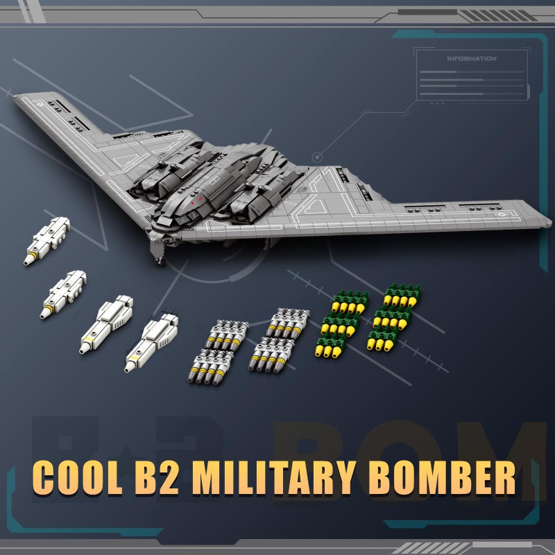 Reobrix Fighter Jet Building Set 33038, B2 Military Bomber Plane for Adults, Aviation Airplane Cool Jet Model Collection for Boys,Ideal Gifts for Kids 14+, Men and Military Fans - Image 3