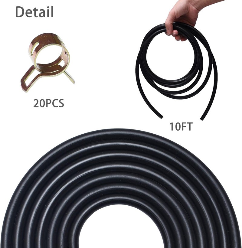 SOCOMAN 10 Feet 3/16 Inch ID Fuel Line with Hose Clamps - Image 4