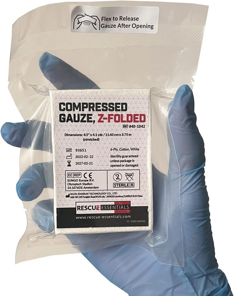 Rescue Essentials Compressed Gauze ZFolded 10 Pack Value - Image 3