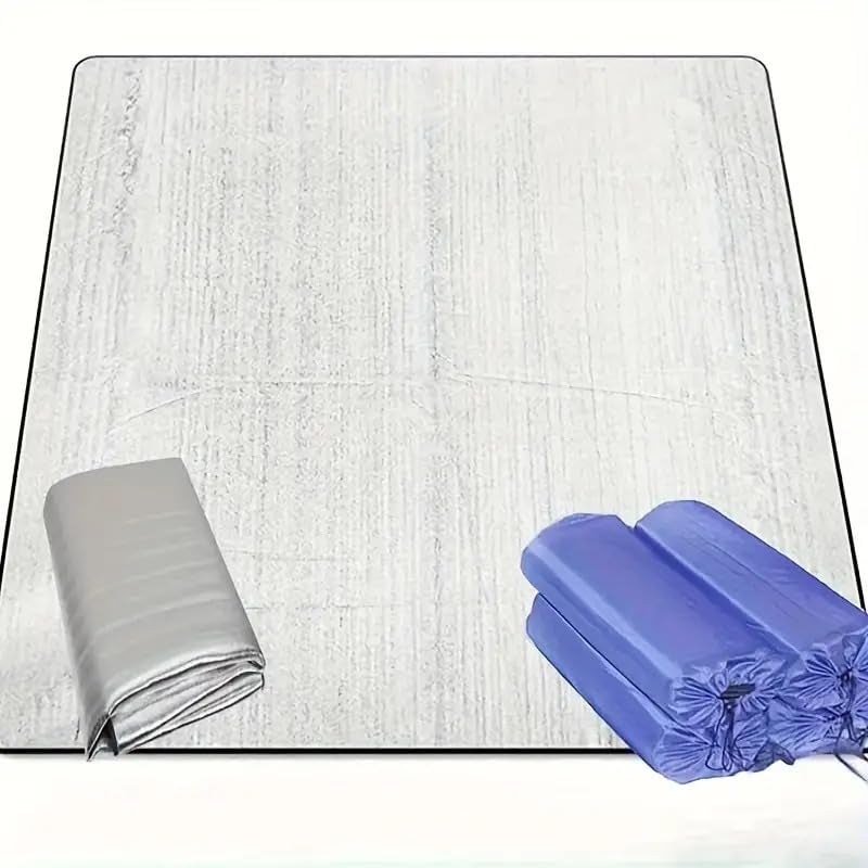 EBOFAB Camping Aluminum Sheet Thick Silver Mat Tent Mat Leisure Sheet Lightweight Thermal Insulation Mattress Outdoor DoubleSided Aluminum Deposit Foldable 2m x 2m - Image 1
