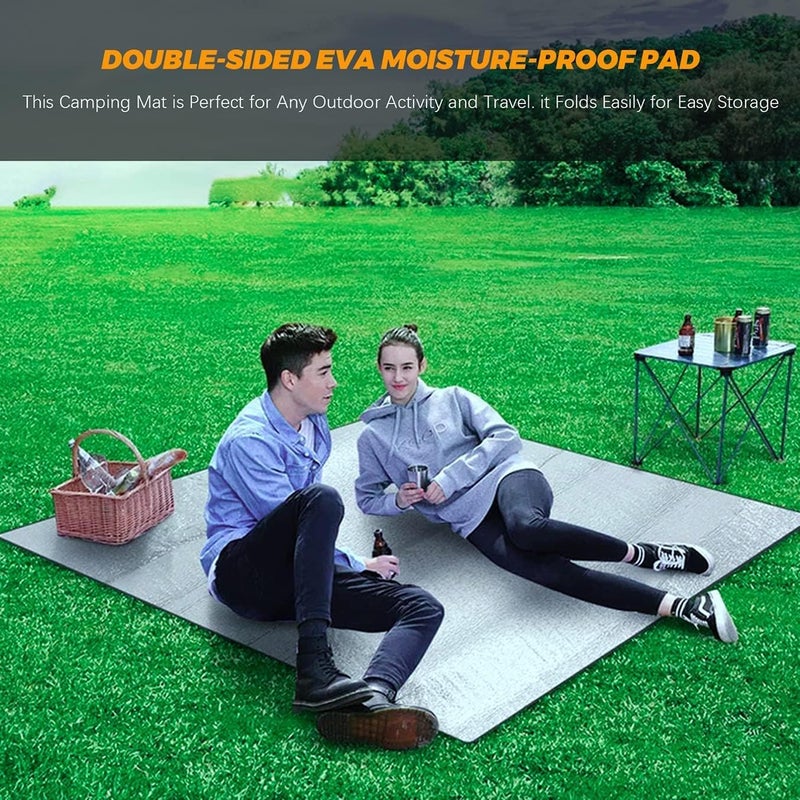 EBOFAB Camping Aluminum Sheet Thick Silver Mat Tent Mat Leisure Sheet Lightweight Thermal Insulation Mattress Outdoor DoubleSided Aluminum Deposit Foldable 2m x 2m - Image 2