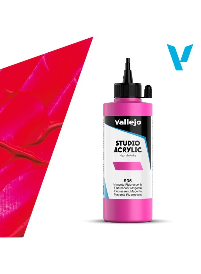 فاليجو ألوان أكريليك ستوديو فلورسنت ماجنتا 200 مل - ألوان أكريليك فنية نابضة بالحياة بلون الماجنتا - (935)