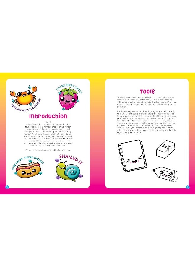 Cutest Art Kit Ever!: Color and Create Adorable Art – Includes: 48-page Art Instruction Book, 48-page Practice Book, 10 Colored Pencils, Double-Tip Pen  - Image 3