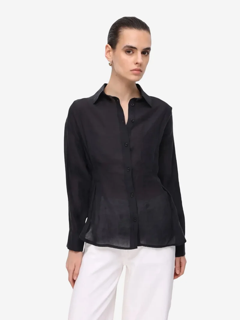 ميكسراي MIXRAY Fitted Textured Button-Up Shirt
