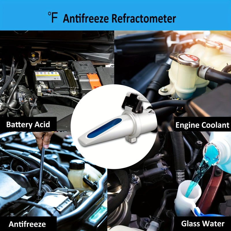 Aluminum Alloy Multifunctional Refractometer For Antifreeze Diesel Exhaust Fluid Battery Acid Washer Fluid - Image 3