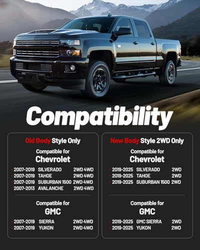 EVIL ENERGY 2" Leveling Lift Kit Compatible with 2007-2024 Chevy Silverado 1500 Avalanche Suburban Tahoe/GMC Sierra Yukon XL1500, 2 inch Front Suspension Strut Spacers Black - Image 2