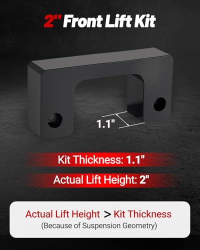 EVIL ENERGY 2" Leveling Lift Kit Compatible with 2007-2024 Chevy Silverado 1500 Avalanche Suburban Tahoe/GMC Sierra Yukon XL1500, 2 inch Front Suspension Strut Spacers Black - Image 3