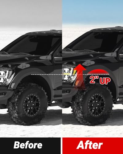 EVIL ENERGY 2" Leveling Lift Kit Compatible with 2007-2024 Chevy Silverado 1500 Avalanche Suburban Tahoe/GMC Sierra Yukon XL1500, 2 inch Front Suspension Strut Spacers Black - Image 4