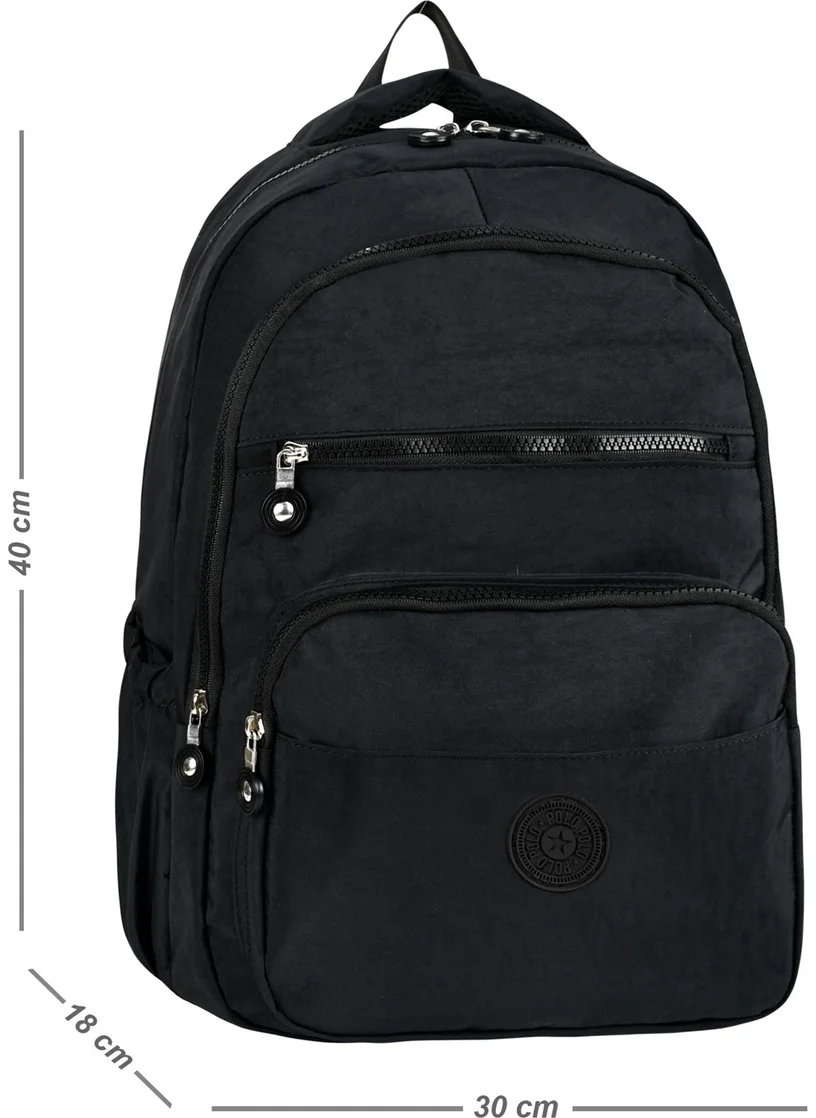 Waddell Crinkle Fabric Black Backpack 6009