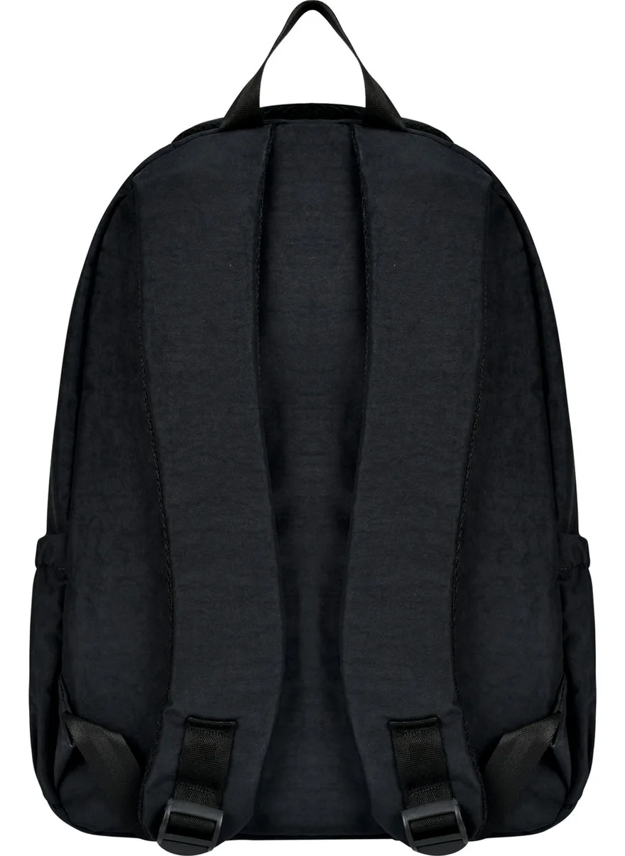 Waddell Crinkle Fabric Black Backpack 6009
