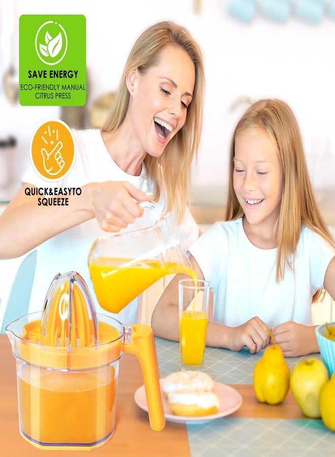 ChefVille عصارة حمضيات يدوية 4 في 1، عصارة يدوية متعددة الوظائف ChefVille MJ02، عصارة ليمون وليمون حامض بمقبض مريح، عصارة برتقال بسعة 16.9 أونصة (برتقالي) - Image 3