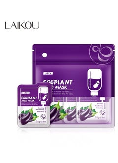 Laikou Medical mask with eggplant, softening, moisturizing, deep cleansing, 12 pieces, 5 grams  - Image 1