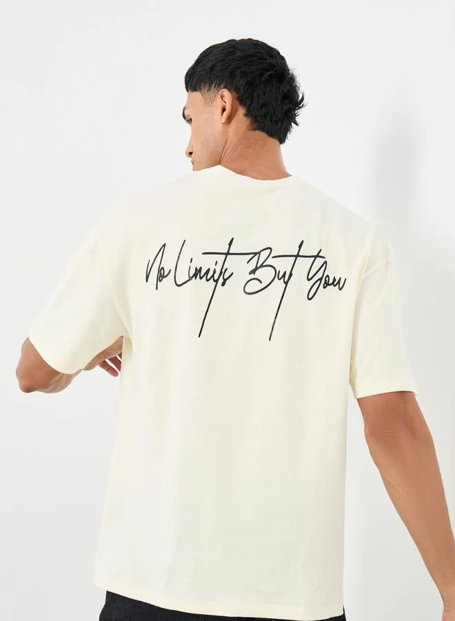 Styli Styli Men Oversized Typographic Print T-Shirt