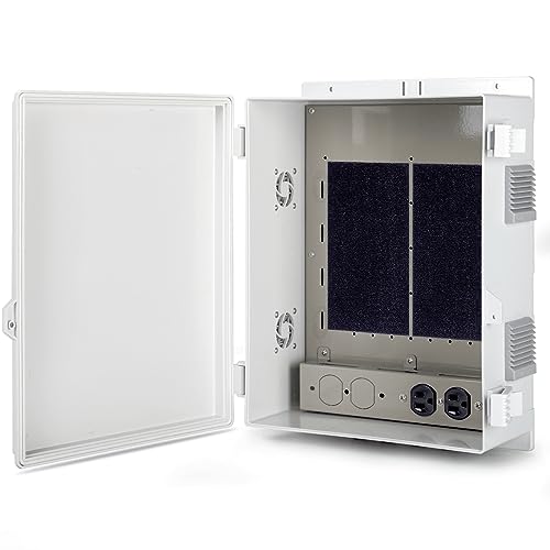 Namunanee Outdoor Electrical Junction Box with High Power Outlet, 16" H* 12" L* 5.9" W, ABS Water Resistant Enclosure with Internal Mounting Panel & Hinged Cover. - Image 1