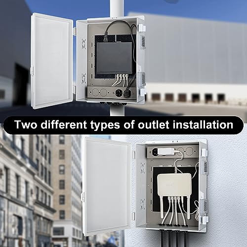 Namunanee Outdoor Electrical Junction Box with High Power Outlet, 16" H* 12" L* 5.9" W, ABS Water Resistant Enclosure with Internal Mounting Panel & Hinged Cover. - Image 4