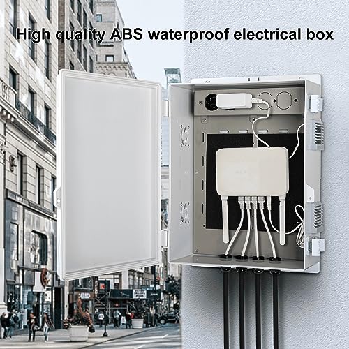 Namunanee Outdoor Electrical Junction Box with High Power Outlet, 16" H* 12" L* 5.9" W, ABS Water Resistant Enclosure with Internal Mounting Panel & Hinged Cover. - Image 2