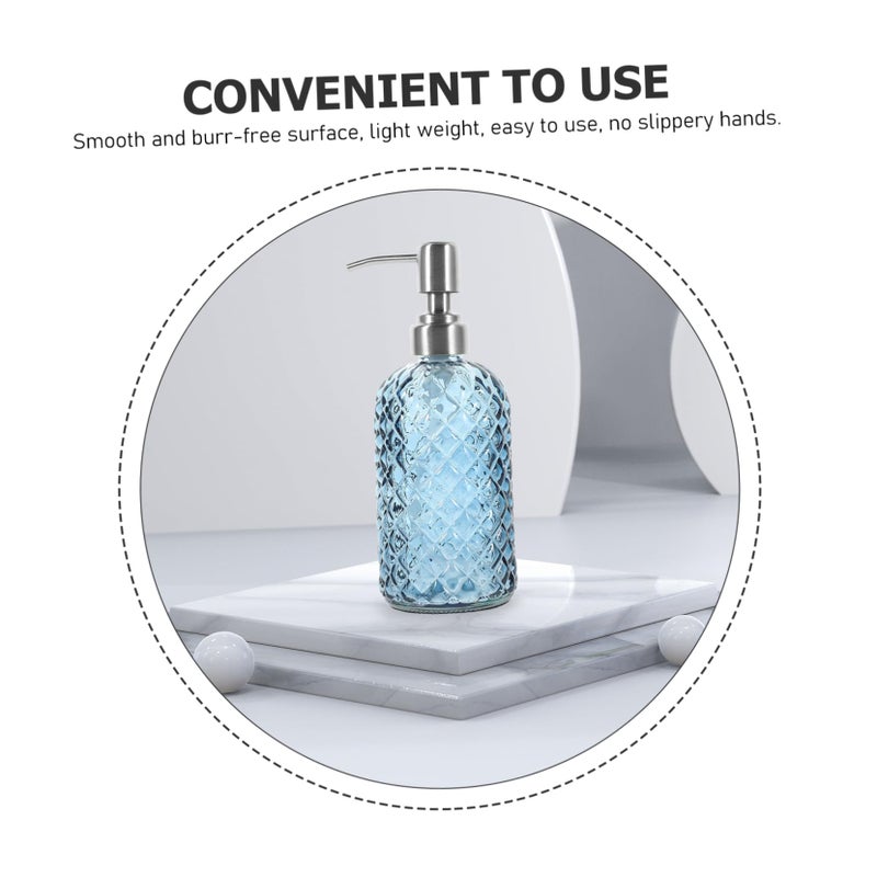 Elegant Glass Soap Dispenser Refillable 350ml Bathroom Hand Lotion Pump Bottle - Image 5