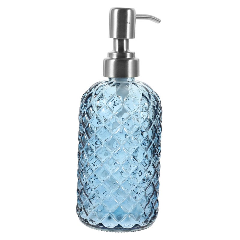 Elegant Glass Soap Dispenser Refillable 350ml Bathroom Hand Lotion Pump Bottle - Image 2