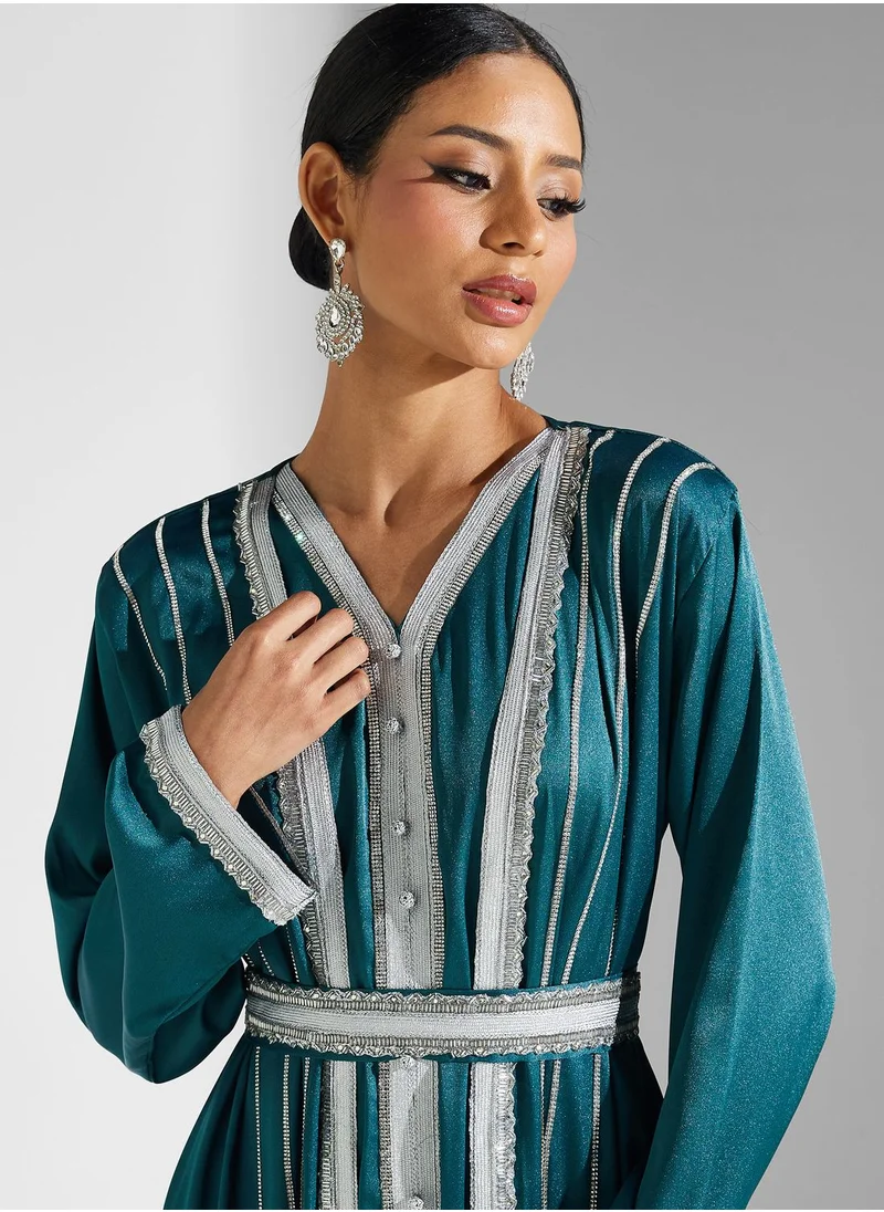 hayas closet Embellished Lace Detail Dress