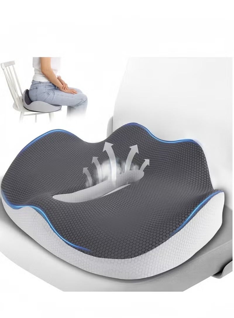 Orthopedic Memory Foam Seat Cushion - Coccyx Tailbone Pain Relief, Sciatica & Back Support - 3D Ergonomic Design for Office Chair, Car Seat, Wheelchair - Image 2