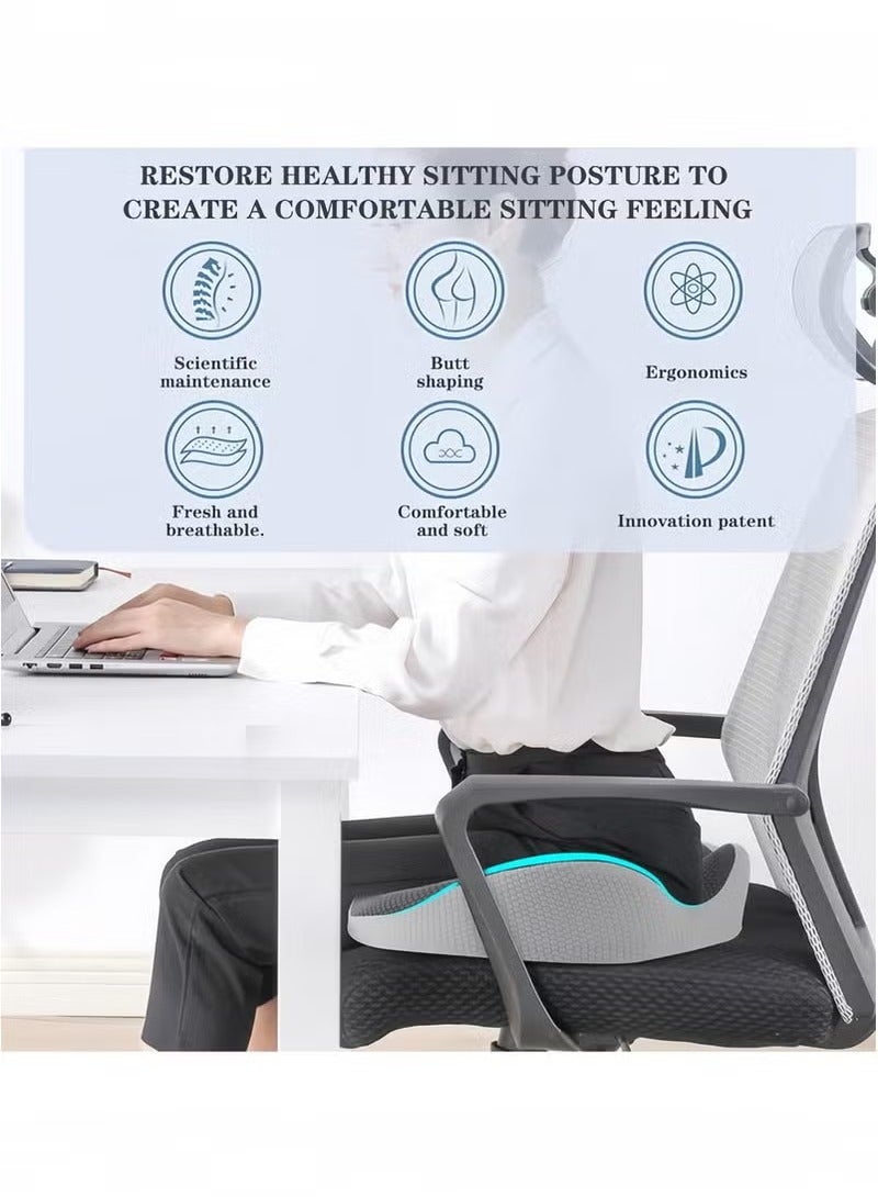 Orthopedic Memory Foam Seat Cushion - Coccyx Tailbone Pain Relief, Sciatica & Back Support - 3D Ergonomic Design for Office Chair, Car Seat, Wheelchair - Image 4