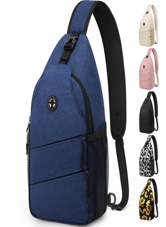 Pritent Crossbody Bags for Women Men Trendy Sling Bag Bakpack Casual Chest Bag with Convertible Shoulder Strap Travel Cross Body Bag for Hiking Traveling Outdoors(Blue) - Image 1