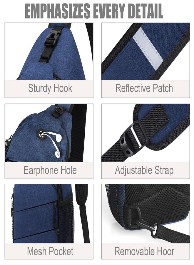 Pritent Crossbody Bags for Women Men Trendy Sling Bag Bakpack Casual Chest Bag with Convertible Shoulder Strap Travel Cross Body Bag for Hiking Traveling Outdoors(Blue) - Image 5