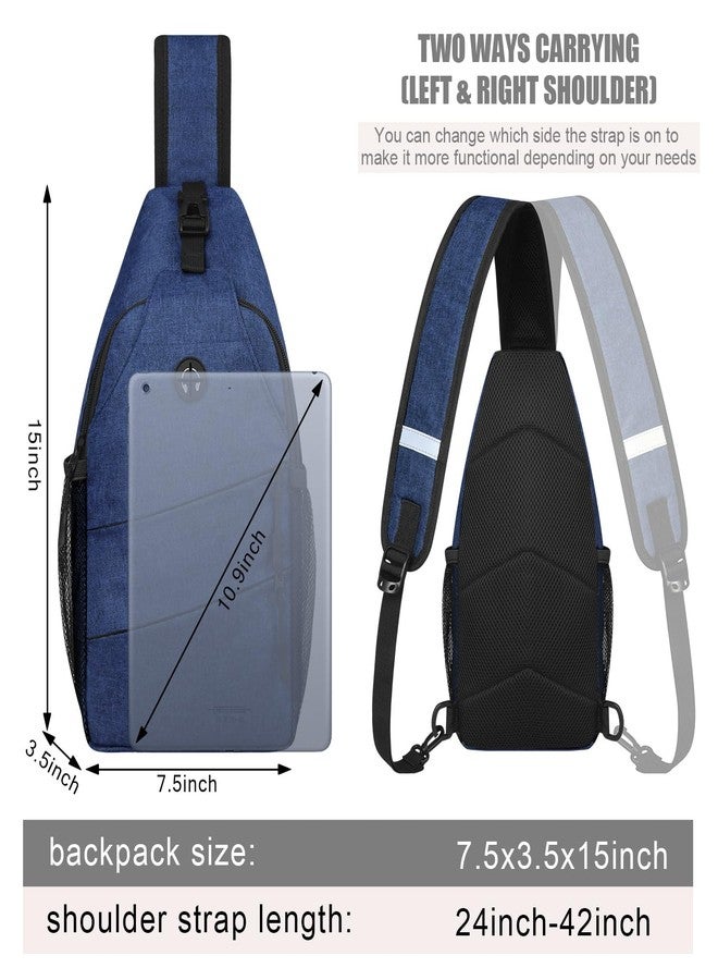Pritent Crossbody Bags for Women Men Trendy Sling Bag Bakpack Casual Chest Bag with Convertible Shoulder Strap Travel Cross Body Bag for Hiking Traveling Outdoors(Blue) - Image 2
