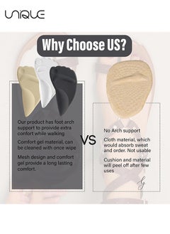 Unique 3Pcs Gel Feet Arch Support Inserts - Pack of 3 Different Colored Gel Insoles, 2 in 1 Forefoot Pad Insole & Feet Arch Support for Women, Sticky Shoe Insert Pads, Foot Comfort Fit Cushion for High Heels  - Image 3