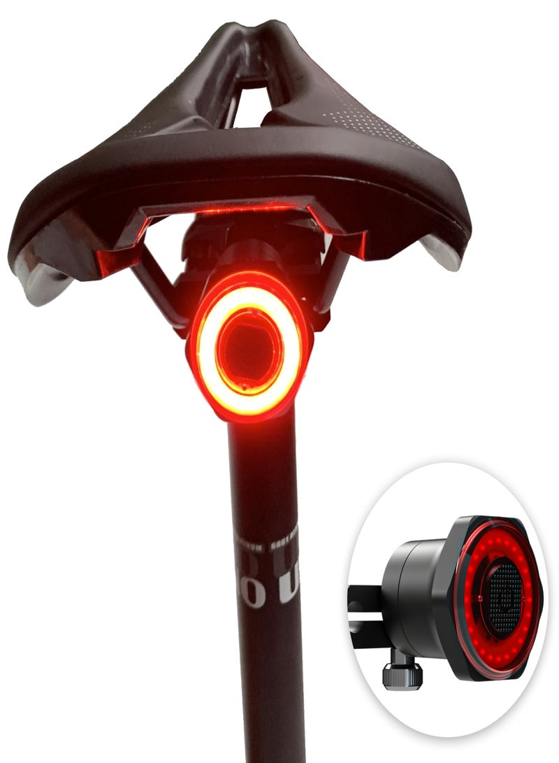 MEROCA Smart Bike Tail Light Back Brake Light Waterproof USB Rechargeable Safety Taillight Rear Bicycle Flashlight - Image 1