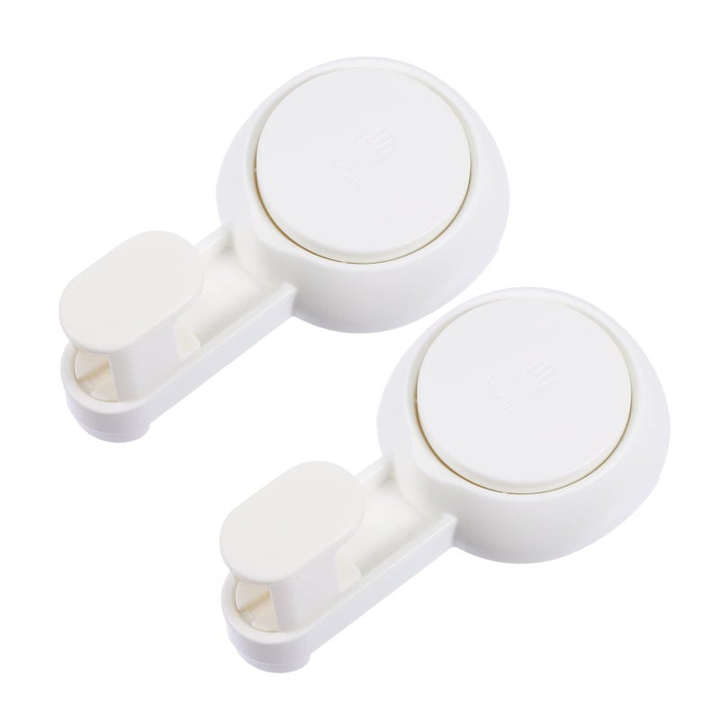 2Pcs Clear Suction Cup Hooks For Bathroom Shower Hanging Reusable Hangers - Image 2