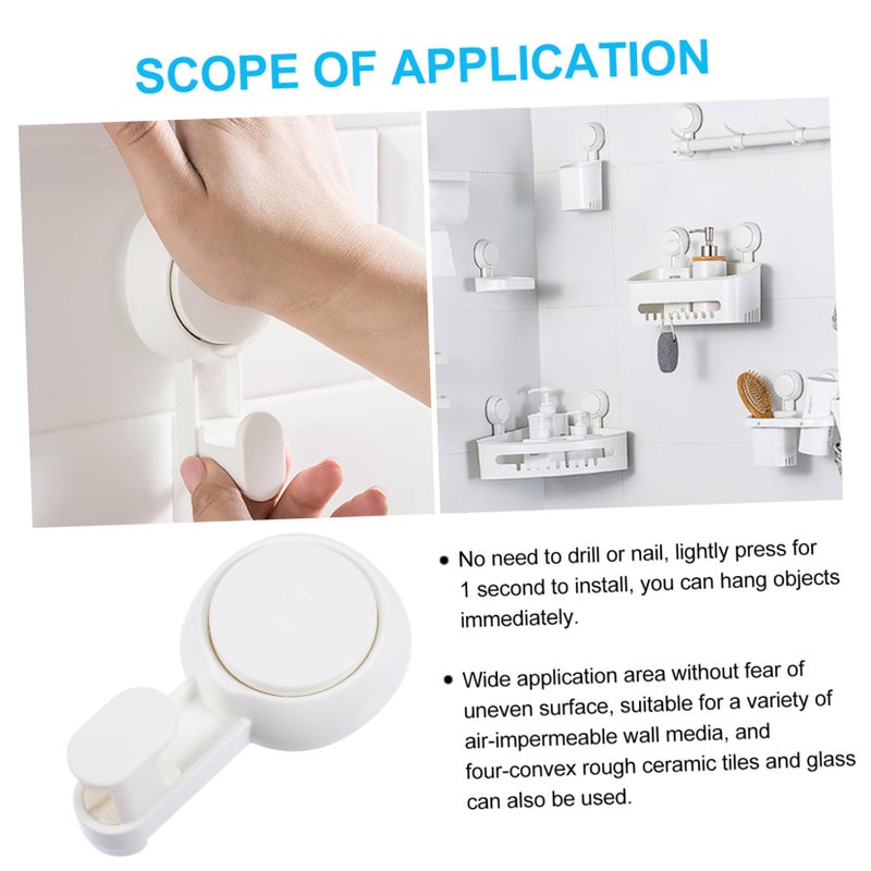 2Pcs Clear Suction Cup Hooks For Bathroom Shower Hanging Reusable Hangers - Image 5