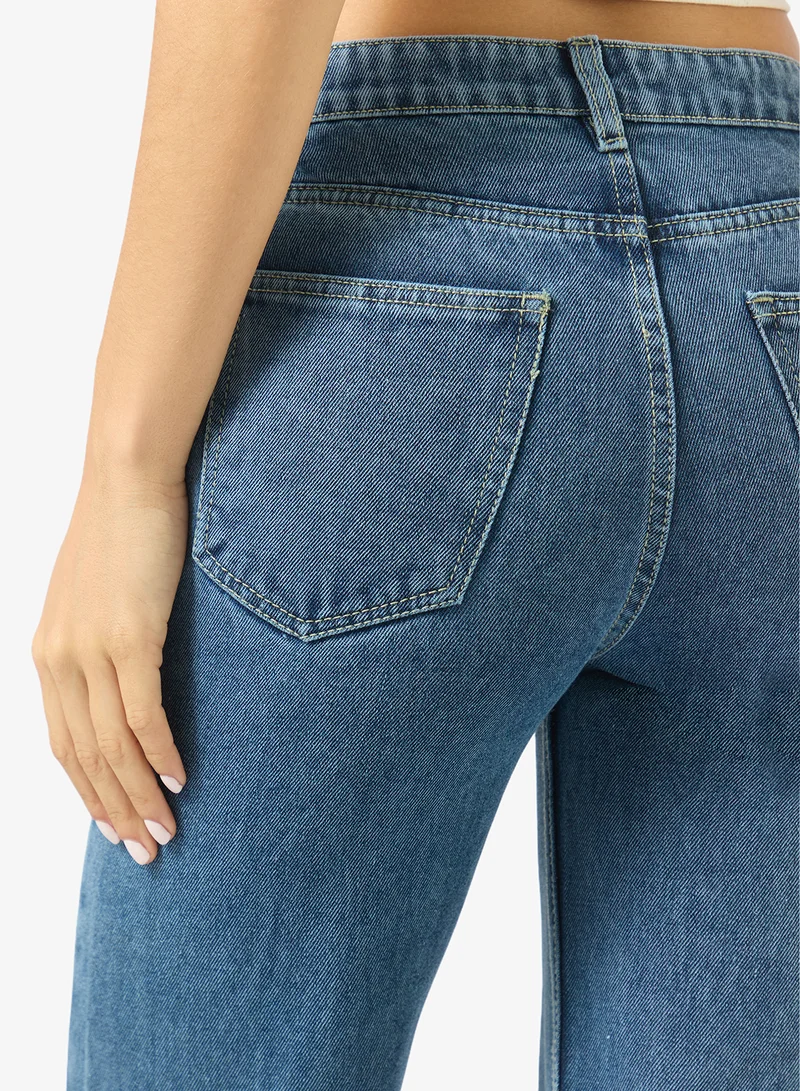 Ginger  Ripped High Rise Wide Leg Jeans for Women | Best Price UAE