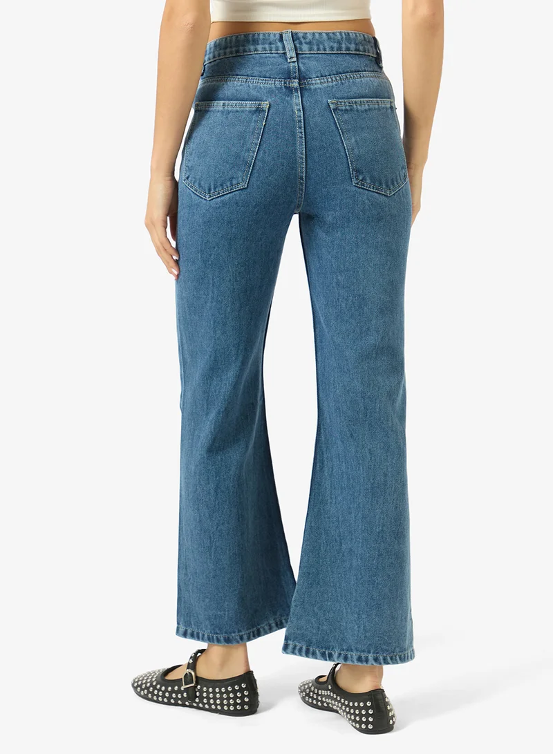 Ginger  Ripped High Rise Wide Leg Jeans for Women | Best Price UAE