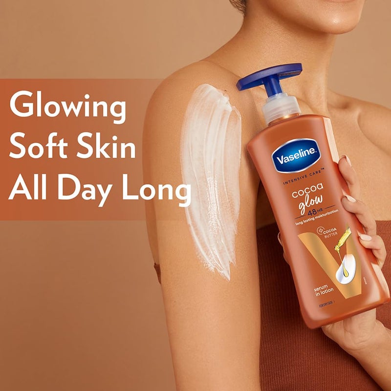 Vaseline Cocoa Glow Serum In Lotion, 400 ml | 100% Pure Cocoa & Shea Butter for Glowing & Soft Skin - Image 5