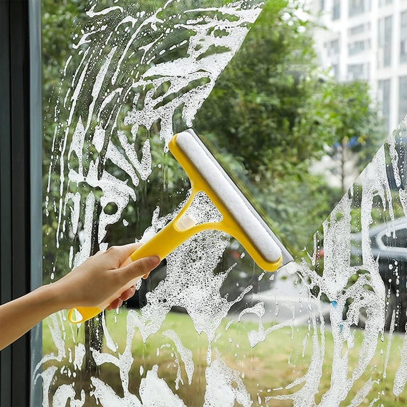 woobles 3 in 1 Window Cleaning Tool for Car Indoor Outdoor High Windows, Window Squeegee with Spray 3 in 1 Window Squeegee Cleaner, All-Purpose Household Window Cleaning Tool Quick Cleaning (White) White - Image 2