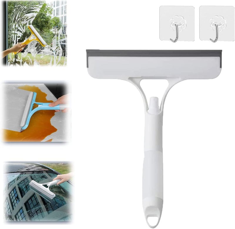 woobles 3 in 1 Window Cleaning Tool for Car Indoor Outdoor High Windows, Window Squeegee with Spray 3 in 1 Window Squeegee Cleaner, All-Purpose Household Window Cleaning Tool Quick Cleaning (White) White - Image 1