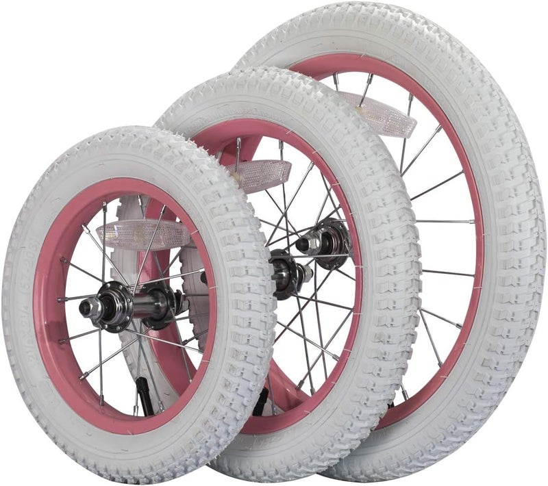 DRBIKE عجلات دراجة الأطفال JOYSTAR 12 14 16 18 20 بوصة بديل لعجلات الدراجة الأمامية مع إطار مطاطي صلب هوائي داخلي لا يناسب دراجة هافي باللونين الأسود والأبيض - Image 4