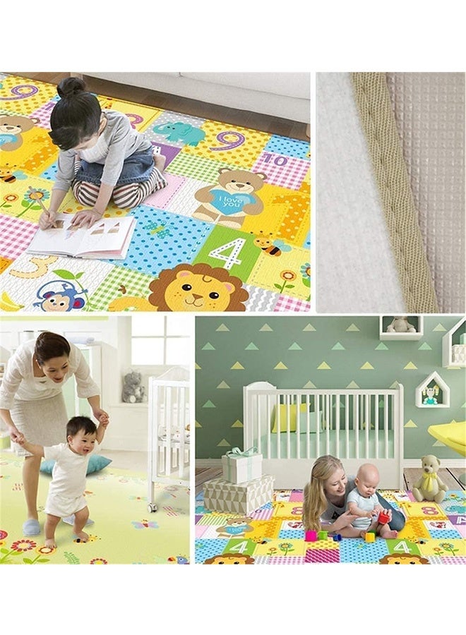 JCB CHIC Foldable Baby Play Mat, 200 * 180 * 1CM Extra Large Waterproof Activity Playmats for Babies,Toddlers, Infants, Play & Tummy Time, Foam Baby Mat for Floor,Indoor Outdoor Use  - Image 4
