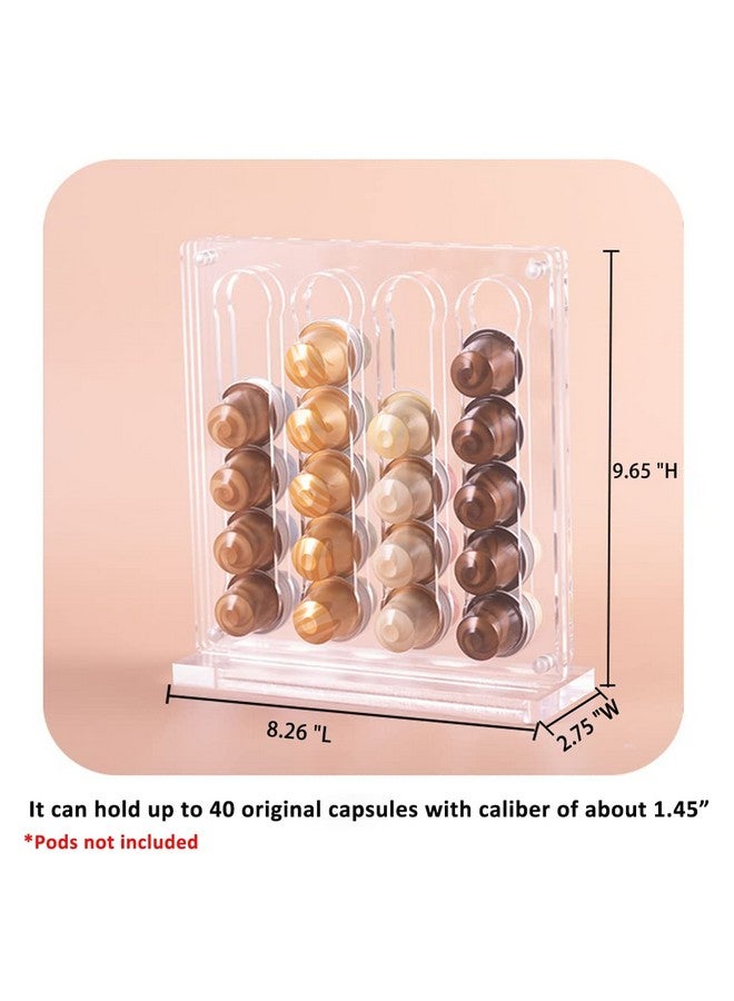 Nynelly Acrylic Coffee Pod Holder, Coffee Capsule Holder Rack for NESPR Capsules Originalline, Coffee Pod Storage Organizer Stand, Hold 40 Capsules for Kitchen, Office, Coffee Bar - Image 2