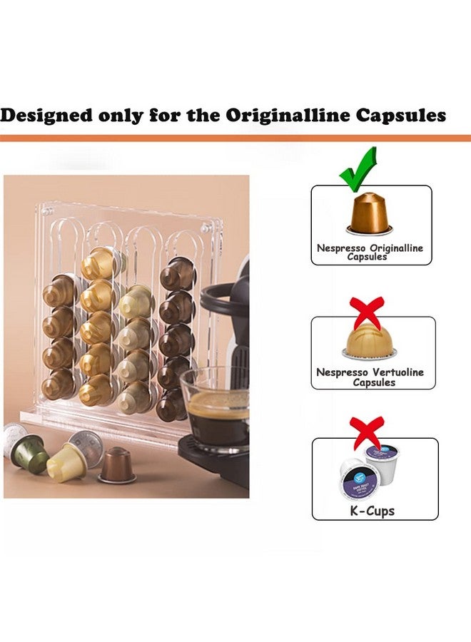 Nynelly Acrylic Coffee Pod Holder, Coffee Capsule Holder Rack for NESPR Capsules Originalline, Coffee Pod Storage Organizer Stand, Hold 40 Capsules for Kitchen, Office, Coffee Bar - Image 3