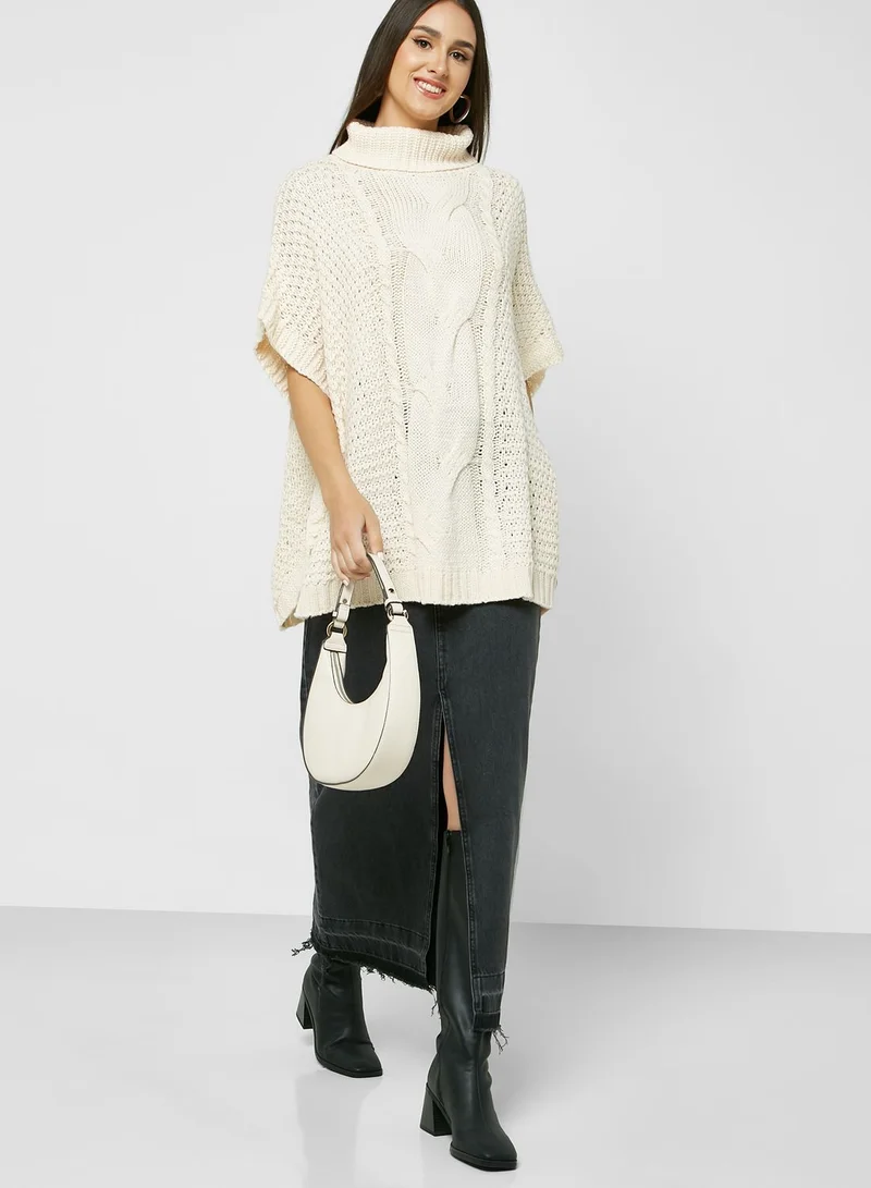 ELLA Turtleneck Short Sleeve Sweater