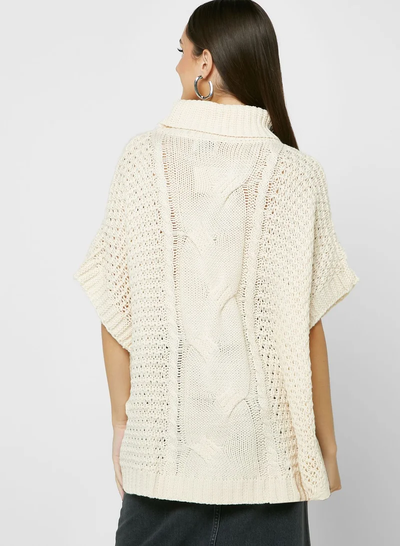 ELLA Turtleneck Short Sleeve Sweater