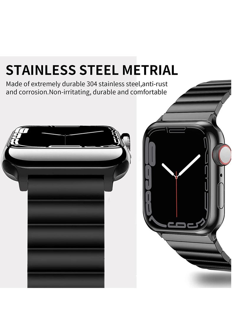 TIGER Stainless Steel Watch Band Strap for 42mm/44mm/45mm/49mm Watches | Metal Replacement Adjustable Wristband for Watch Ultra & Series 8/7/6/5/4/3/2/1 | Black, Durable & Stylish Design - Image 4