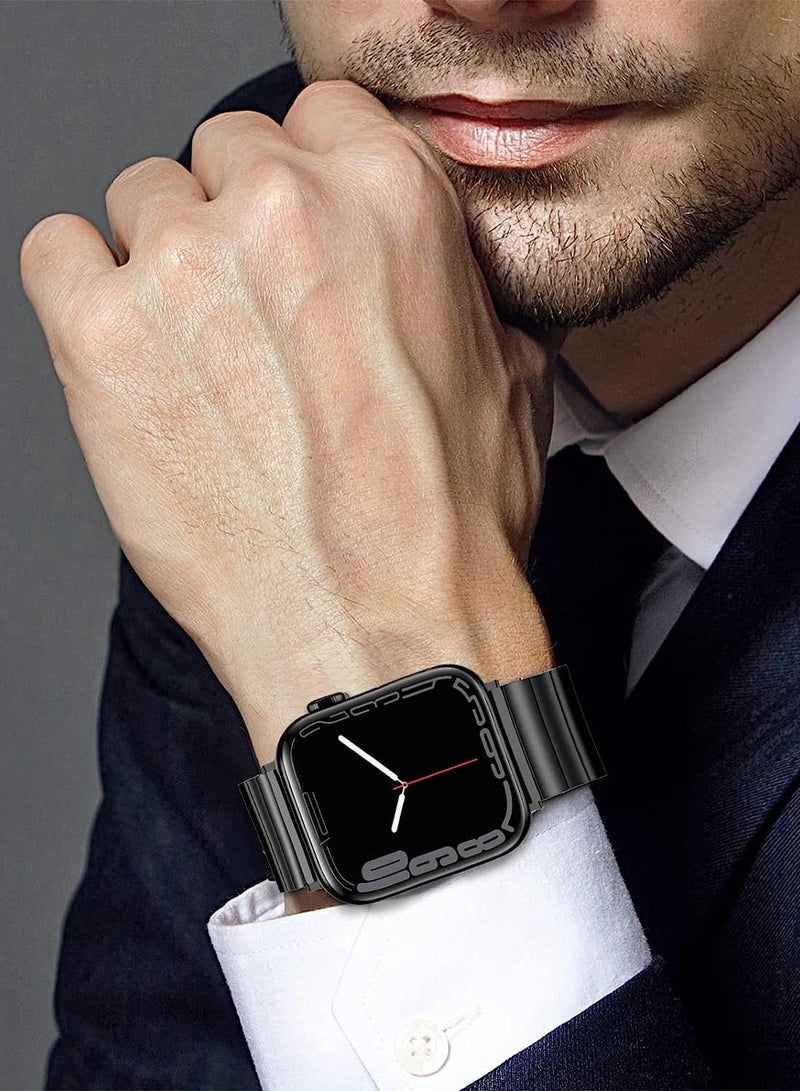TIGER Stainless Steel Watch Band Strap for 42mm/44mm/45mm/49mm Watches | Metal Replacement Adjustable Wristband for Watch Ultra & Series 8/7/6/5/4/3/2/1 | Black, Durable & Stylish Design - Image 5